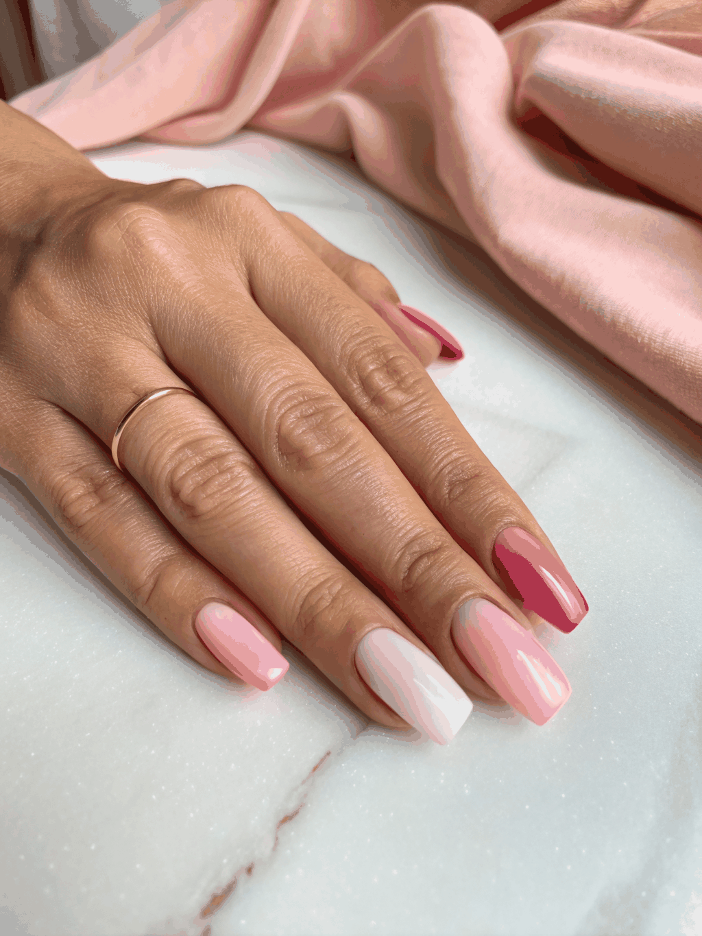 Full set sculpted acrylic nail extensions